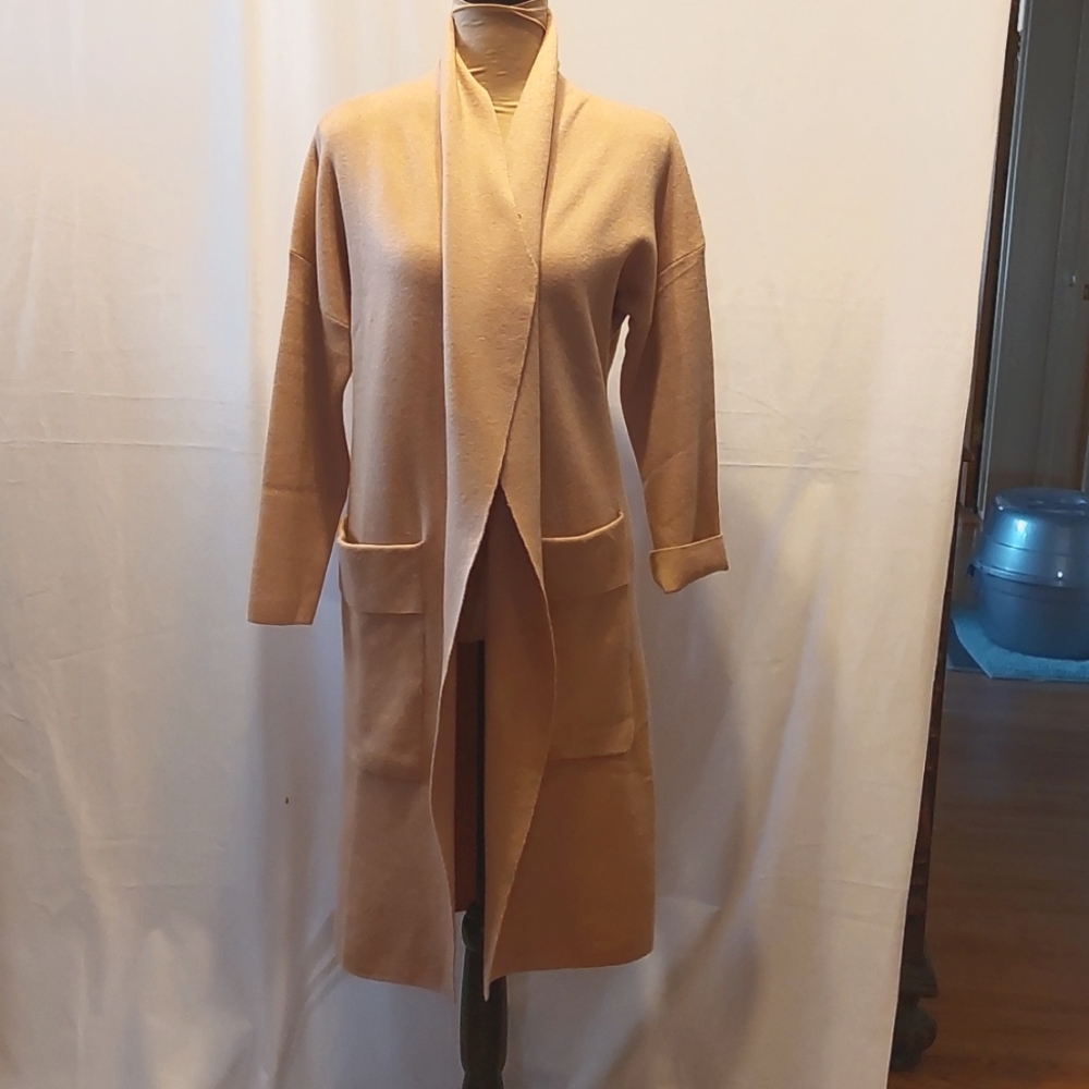 ANRABESS sweater coat. Fine knit. Beige. Size S.